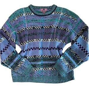 Vintage retro 80s 90s funky colorful sweater ~ pullover cozy crewneck